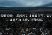 刚刚刚刚！黑料网实锤丑闻事件，大V现场热血沸腾，持续刷屏