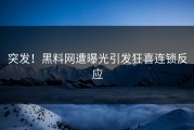 突发！黑料网遭曝光引发狂喜连锁反应