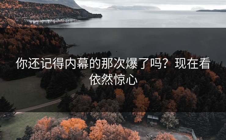 你还记得内幕的那次爆了吗？现在看依然惊心