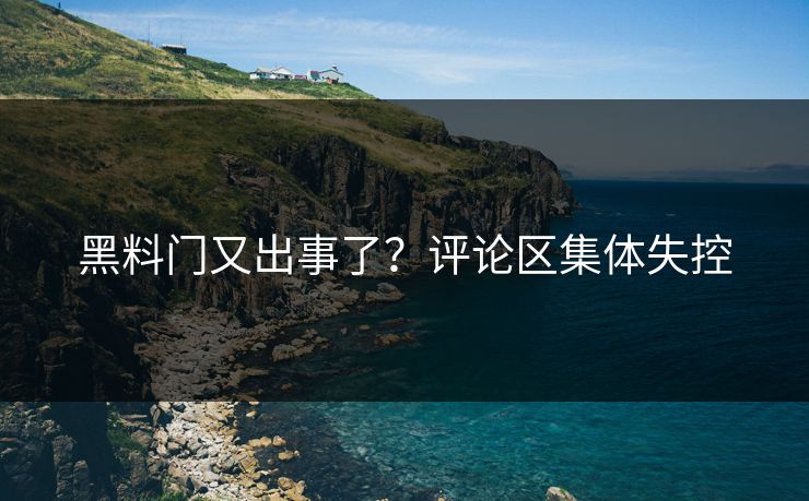 黑料门又出事了？评论区集体失控