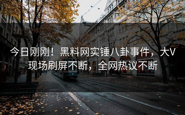 今日刚刚！黑料网实锤八卦事件，大V现场刷屏不断，全网热议不断