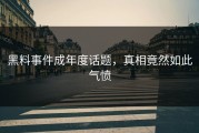 黑料事件成年度话题，真相竟然如此气愤