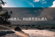 p站进入，B站首页怎么进入