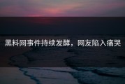 黑料网事件持续发酵，网友陷入痛哭