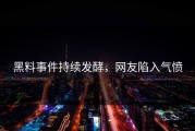 黑料事件持续发酵，网友陷入气愤