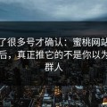 我翻了很多号才确认：蜜桃网站爆火的背后，真正推它的不是你以为的那群人