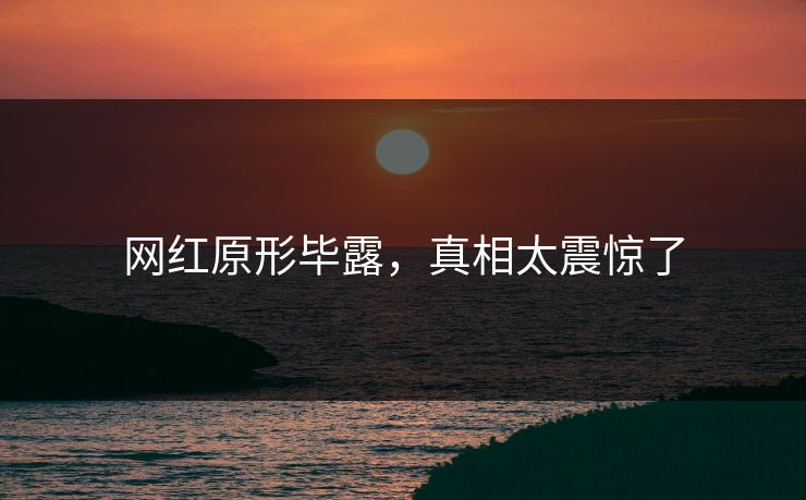 网红原形毕露，真相太震惊了